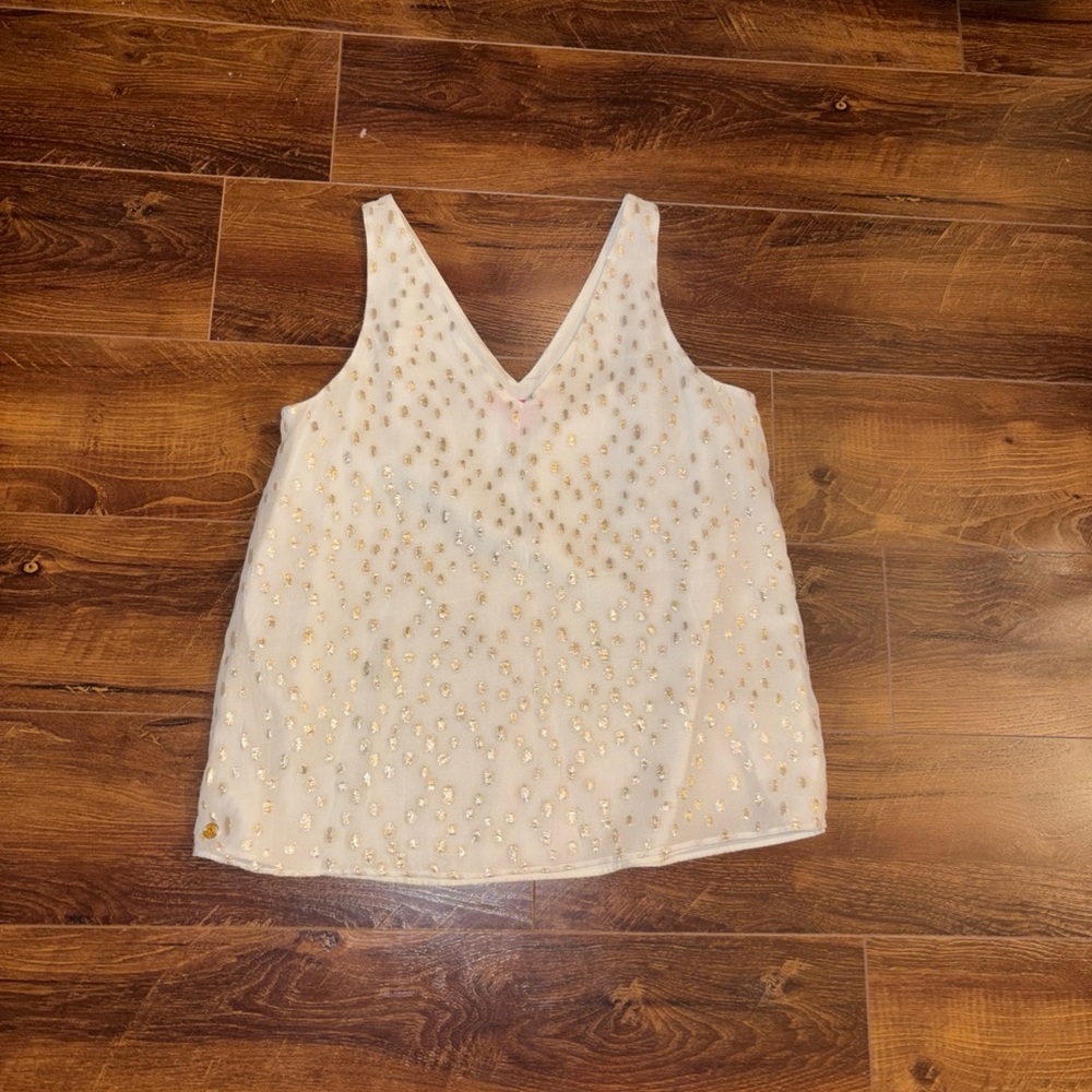 Lilly Pulitzer. Coconut, Viscose, Metallic, Camisole top size Small